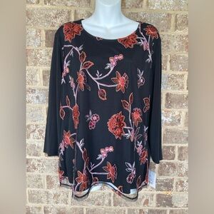 NWT Liz Claiborne XL 3/4 sleeve top
